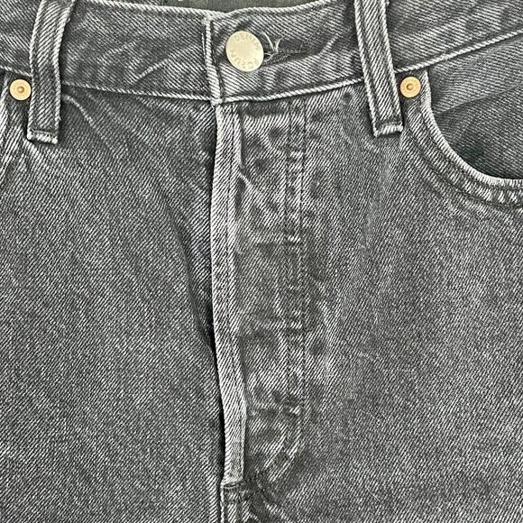 Aritzia Denim Forum The Farrah High Rise Wide Leg Jean Black Button Fly 28L/29 - Picture 7 of 15